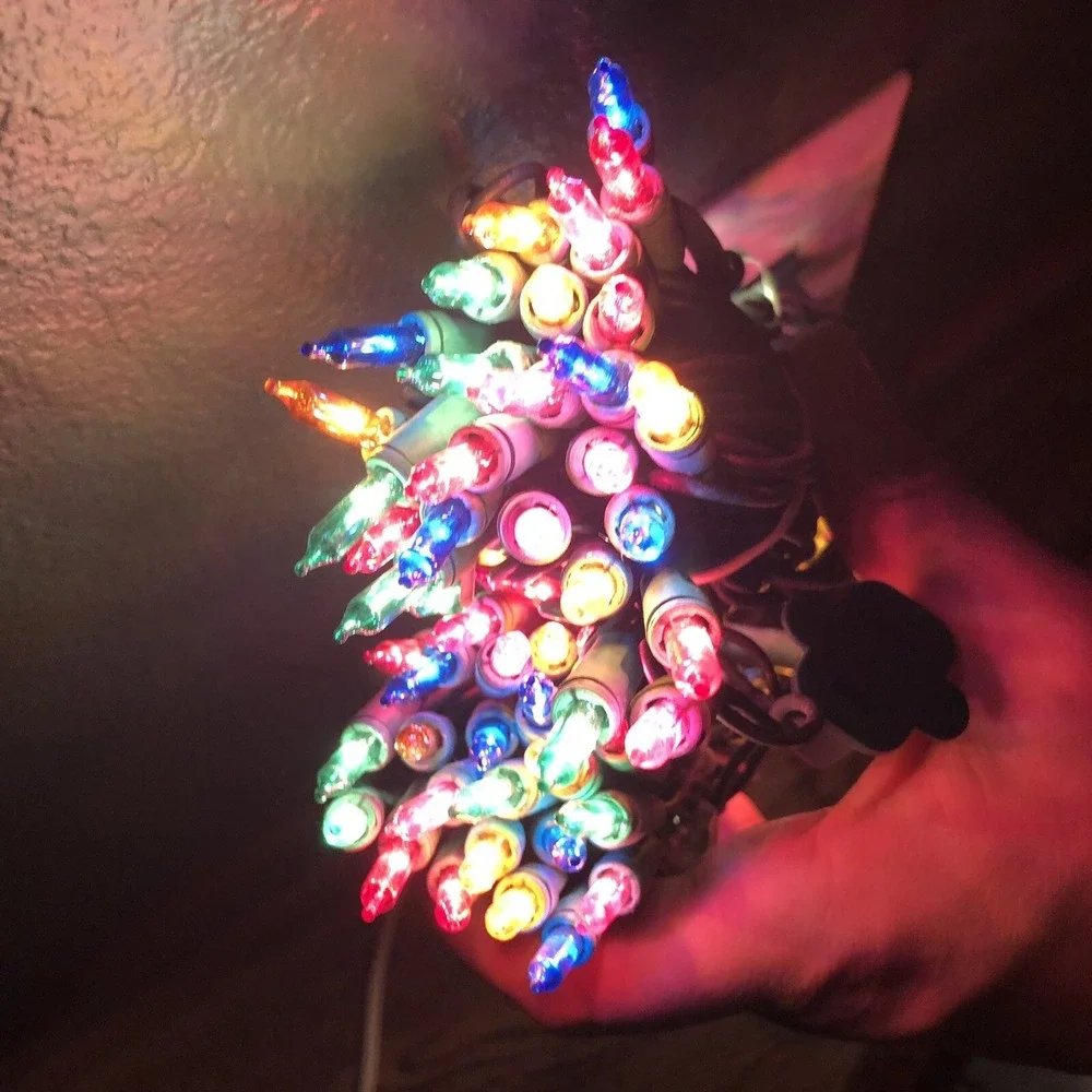 100-Count Multicolor Holiday Time Mini Christmas Lights Green Wire